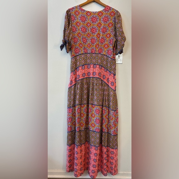 MAEVE BY ANTHROPOLOGIE EDER TIERED BOHO TIE SLEEVE DRESS - Picture 7 of 11